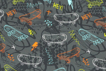 Sweat angeraut "Montreal" Skateboard, Graffiti, anthrazit, 0,5 m